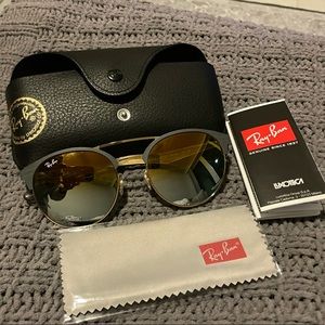 Round Green Gradient Mirror Sunglasses